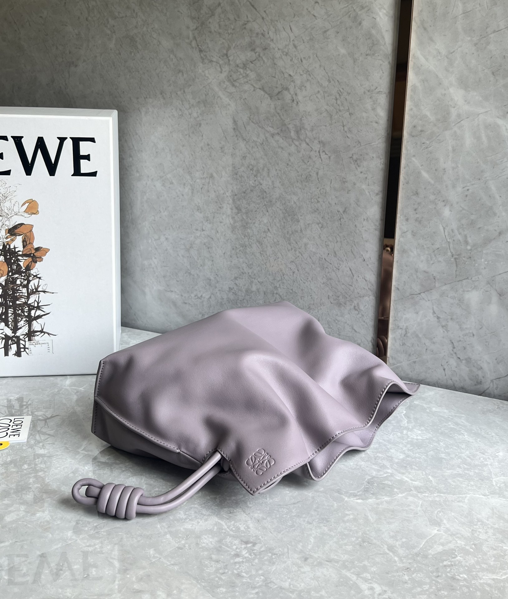 Loewe Medium Flamenco Clutch in Nappa Calfskin Light Purple